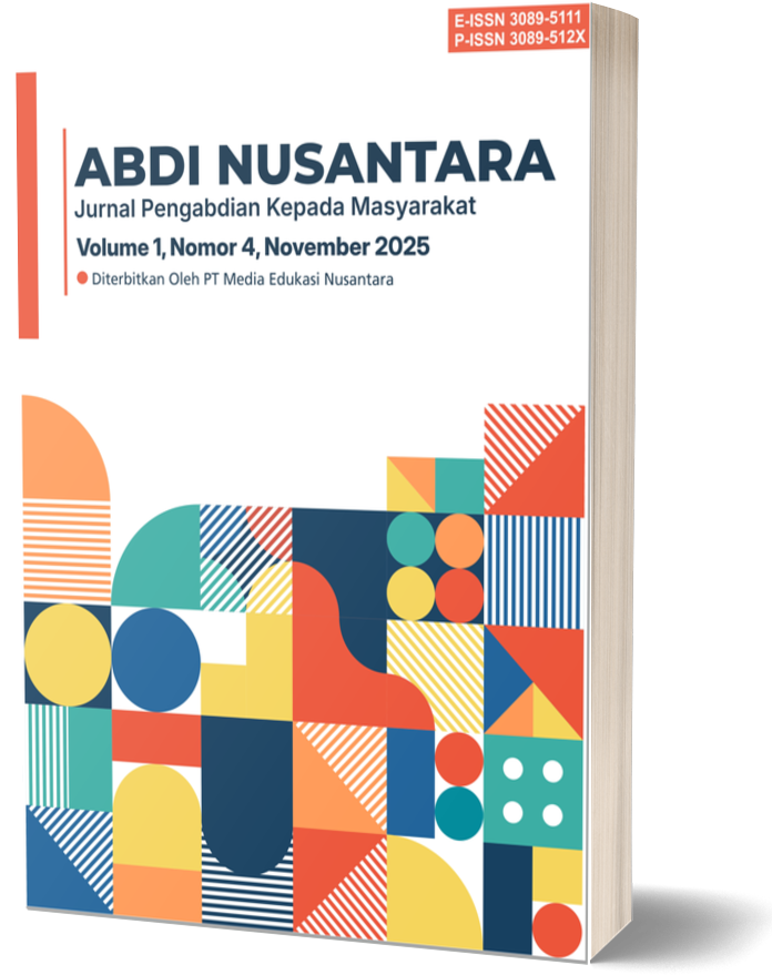 					View Vol. 1 No. 4 (2025): ABDI NUSANTARA: Jurnal Pengabdian Kepada Masyarakat
				